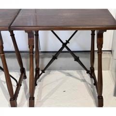  Formations Pair of Formations Furniture Iron Walnut Trestle Console Tables - 3226607