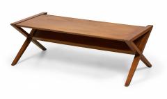  Founders Furniture Company Founders American X Frame Wooden Coffee Cocktail Table With Magazine Shelf - 3170545