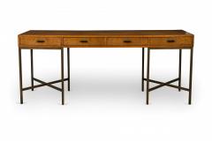  Founders Furniture Company Founders Furniture Co American Mid Century Rectangular Walnut and Bronze Desk - 2793991