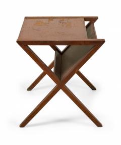  Founders Furniture Company Founders Furniture Co Walnut X Frame End Side Table With Magazine Holder - 3169398
