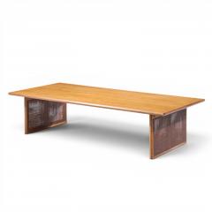  Founders Furniture Company Founders Mid Century Walnut and Cane Coffee Table - 4569539