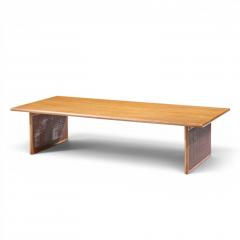  Founders Furniture Company Founders Mid Century Walnut and Cane Coffee Table - 4569544