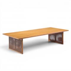  Founders Furniture Company Founders Mid Century Walnut and Cane Coffee Table - 4569698