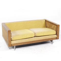  Founders Furniture Company Founders Mid Century Walnut and Cane Loveseat - 3846230