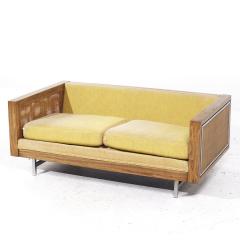  Founders Furniture Company Founders Mid Century Walnut and Cane Loveseat - 3846231