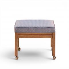  Founders Furniture Company Founders Style Mid Century Oak Rolling Upholstered Stools Pair - 4569721