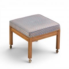  Founders Furniture Company Founders Style Mid Century Oak Rolling Upholstered Stools Pair - 4569725