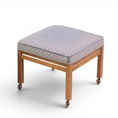 Founders Furniture Company Founders Style Mid Century Oak Rolling Upholstered Stools Pair - 4569727