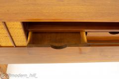  Founders Furniture Company Founders Style Mid Century Rattan and Walnut Full Headboard - 3688084