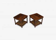  Founders Furniture Company Jack Cartwright for Founders Book Matched Walnut Cane Side Tables - 4749964