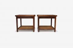  Founders Furniture Company Jack Cartwright for Founders Book Matched Walnut Cane Side Tables - 4749967