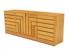  Founders Furniture Company Mid Century Modern Geometric Front 9 Drawer Dresser or Credenza in Blonde Wood - 2560061