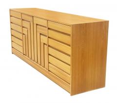  Founders Furniture Company Mid Century Modern Geometric Front 9 Drawer Dresser or Credenza in Blonde Wood - 2560064
