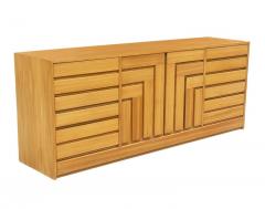  Founders Furniture Company Mid Century Modern Geometric Front 9 Drawer Dresser or Credenza in Blonde Wood - 2560066