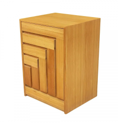  Founders Furniture Company Mid Century Modern Geometric Front Cabinet or Night Stand in Blonde Wood - 2567805