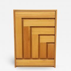  Founders Furniture Company Mid Century Modern Geometric Front Cabinet or Night Stand in Blonde Wood - 2571848