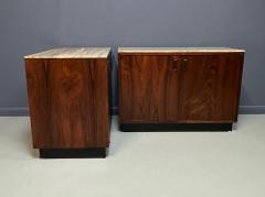 Founders Furniture Company Pair of Mid Century David Parmelee Rosewood Chests for Founders with Marble Tops - 4333783