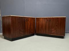  Founders Furniture Company Pair of Mid Century David Parmelee Rosewood Chests for Founders with Marble Tops - 4333784