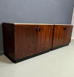  Founders Furniture Company Pair of Mid Century David Parmelee Rosewood Chests for Founders with Marble Tops - 4333788