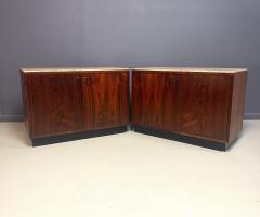  Founders Furniture Company Pair of Mid Century David Parmelee Rosewood Chests for Founders with Marble Tops - 4333792