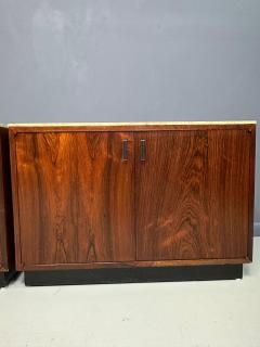  Founders Furniture Company Pair of Mid Century David Parmelee Rosewood Chests for Founders with Marble Tops - 4333794