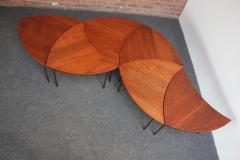  France Daverkosen Danish Teak and Brass Pinwheel Segmented Coffee Table by Peter Hvidt - 3047273