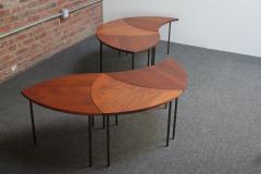  France Daverkosen Danish Teak and Brass Pinwheel Segmented Coffee Table by Peter Hvidt - 3047275
