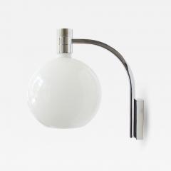  Franco Albini Franca Helg Chrome and Opaline Glass Wall Lamp for Sirrah Italy 1968 - 3863276