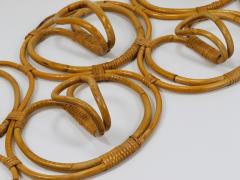  Franco Albini Franca Helg Franca Helg Franco Albini Large Rattan Wall Coat Rack Bonacina Italy 1960s - 4205339