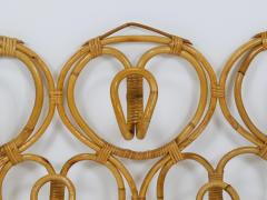  Franco Albini Franca Helg Franca Helg Franco Albini Large Rattan Wall Coat Rack Bonacina Italy 1960s - 4205340