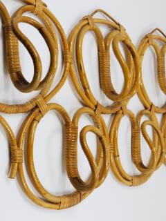  Franco Albini Franca Helg Franca Helg Franco Albini Large Rattan Wall Coat Rack Bonacina Italy 1960s - 4205341