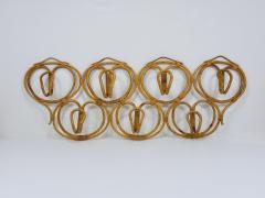  Franco Albini Franca Helg Franca Helg Franco Albini Large Rattan Wall Coat Rack Bonacina Italy 1960s - 4205369