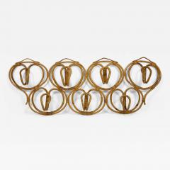  Franco Albini Franca Helg Franca Helg Franco Albini Large Rattan Wall Coat Rack Bonacina Italy 1960s - 4208247