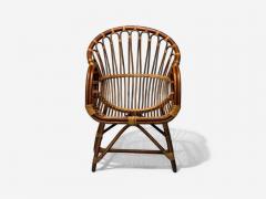  Franco Albini Franca Helg Franco Albini Italian Mid Century Modern Bamboo Rattan Lounge Chair 1960s - 4093172