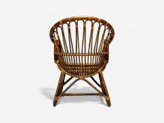  Franco Albini Franca Helg Franco Albini Italian Mid Century Modern Bamboo Rattan Lounge Chair 1960s - 4093178