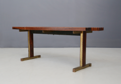  Franco Campo Carlo Graffi Bench by Carlo Graffi from 1950 in brass and walnut wood - 1114629