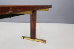  Franco Campo Carlo Graffi Bench by Carlo Graffi from 1950 in brass and walnut wood - 1114632