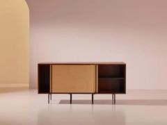  Franco Campo Carlo Graffi Campo Graffi sideboard in teak and bamboo reed weaving by Home Italy 1950s - 4002327