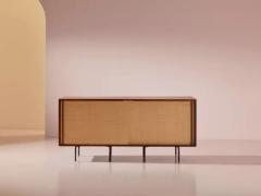  Franco Campo Carlo Graffi Campo Graffi sideboard in teak and bamboo reed weaving by Home Italy 1950s - 4002329