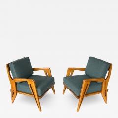  Franco Campo Carlo Graffi Pair of Franco Campo and Carlo Graffi Sculptural Italian Lounge Chairs - 2948940