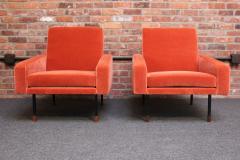  Franco Campo Carlo Graffi Pair of Italian Modernist Metal and Mohair Lounge Chairs by Campo and Graffi - 3371270