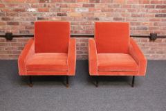  Franco Campo Carlo Graffi Pair of Italian Modernist Metal and Mohair Lounge Chairs by Campo and Graffi - 3371272