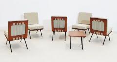  Franco Campo Carlo Graffi Set of 5 Mid Century Lounge Chairs Coffee Table by Franco Campo Carlo Graffi - 2515303