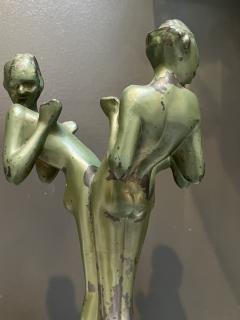  Frankart Inc ART DECO GREEN STYLIZED THREE NUDE ASHTRAY HOLDER BY FRANKART - 3591772