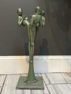  Frankart Inc ART DECO GREEN STYLIZED THREE NUDE ASHTRAY HOLDER BY FRANKART - 3591777