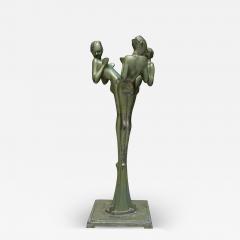  Frankart Inc ART DECO GREEN STYLIZED THREE NUDE ASHTRAY HOLDER BY FRANKART - 3615187