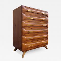  Franklin Shockey Company Franklin Shockey Sculptured Pine 6 Drawer Tall Dresser Mid Century Modern 1970s - 3444452