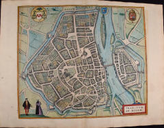  Franz Hogenberg Maastricht Netherlands A 16th Century Hand colored Map by Braun Hogenberg - 2848214