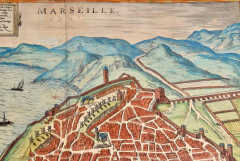  Franz Hogenberg Map of Marseilles France A 16th Century Hand colored Map by Braun Hogenberg - 2848220