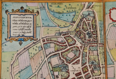  Franz Hogenberg Nevers Autun France 16th Century Hand colored Map by Braun Hogenberg - 2885137